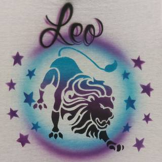 Pink purple and blue Leo sign wallpaper