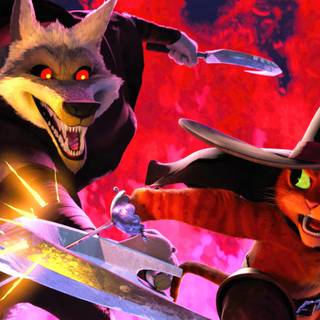 Wolf Puss in Boots wallpaper