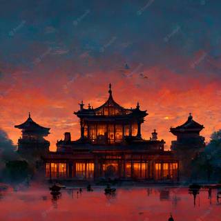 Chinese palace wallpaper