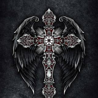 Cross black wallpaper