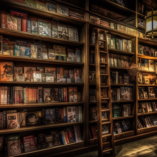 Cozy library wallpaper