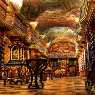 Cozy library wallpaper