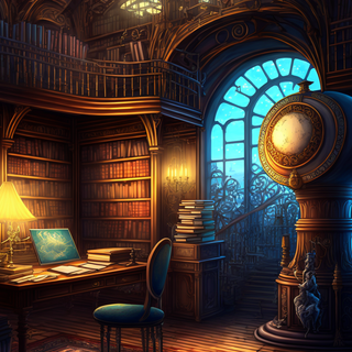 Cozy library wallpaper