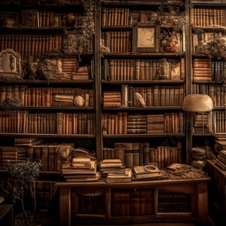 Cozy library wallpaper