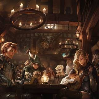 Fantasy tavern wallpaper