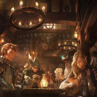 Fantasy tavern wallpaper