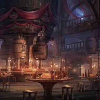 Fantasy tavern wallpaper