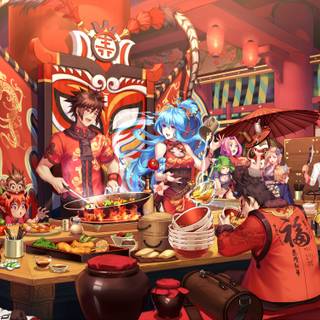 Fantasy tavern wallpaper