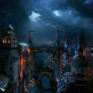 Fantasy tavern wallpaper