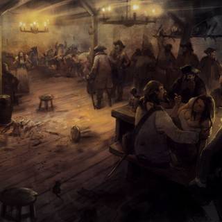 Fantasy tavern wallpaper