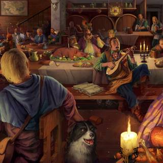 Fantasy tavern wallpaper