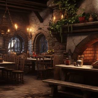Fantasy tavern wallpaper