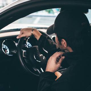 Man and car wallpaper