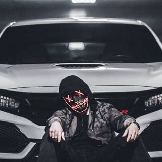 Man and car wallpaper