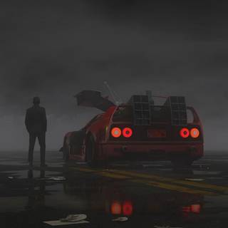 Man and car wallpaper