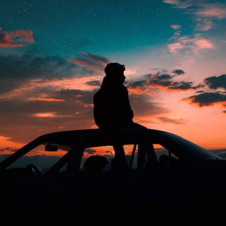 Man and car wallpaper