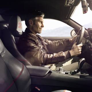 Man and car wallpaper