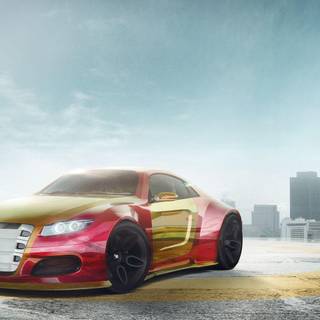 Man and car wallpaper