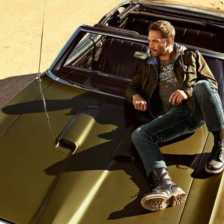 Man and car wallpaper