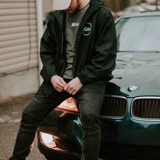 Man and car wallpaper