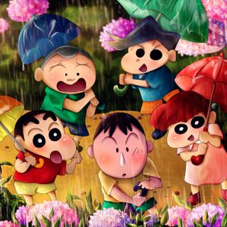 Shin Chan and friends wallpaper