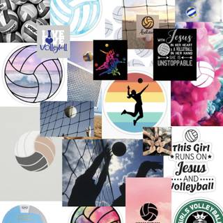 Volleyball collage wallpaper