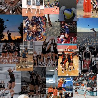 Volleyball collage wallpaper