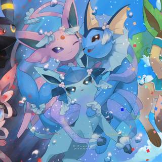 Eevee evolutions all together wallpaper