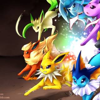 Eevee evolutions all together wallpaper