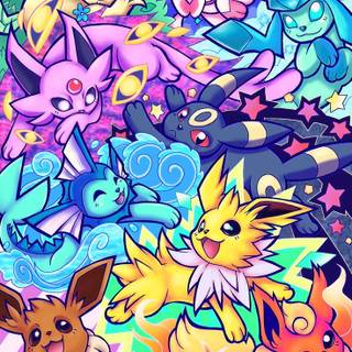 Eevee evolutions all together wallpaper