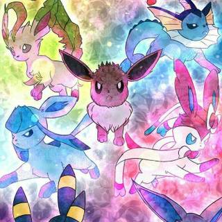 Eevee evolutions all together wallpaper