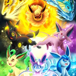 Eevee evolutions all together wallpaper