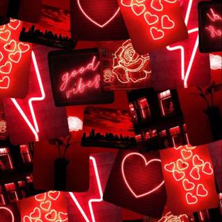 Neon red and black wallpaper