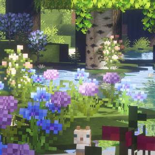 Minecraft flowers wallpaper