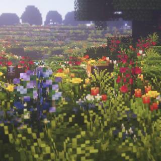 Minecraft flowers wallpaper