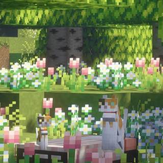 Minecraft flowers wallpaper