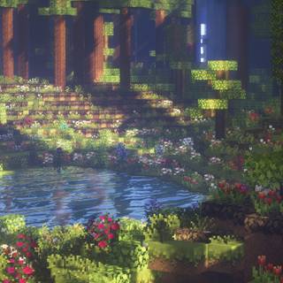 Minecraft flowers wallpaper