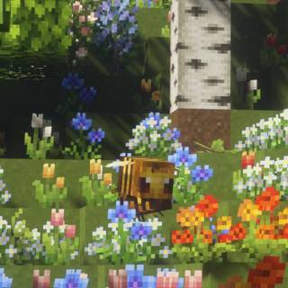 Minecraft flowers wallpaper