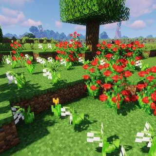 Minecraft flowers wallpaper
