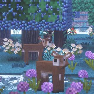 Minecraft flowers wallpaper