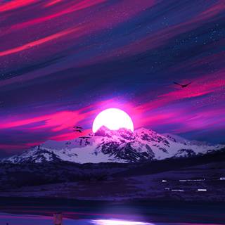 Neon scenery wallpaper