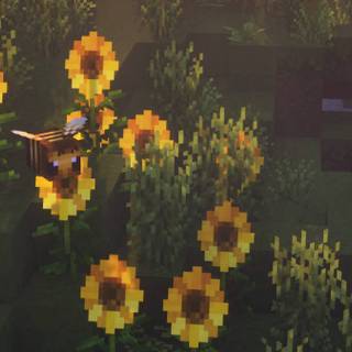 Minecraft flowers wallpaper