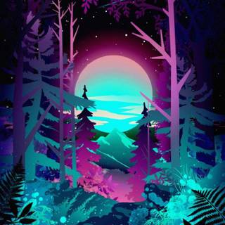 Neon scenery wallpaper