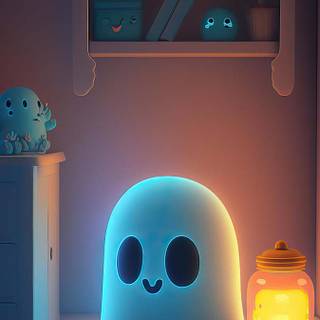 Kawaii ghost wallpaper