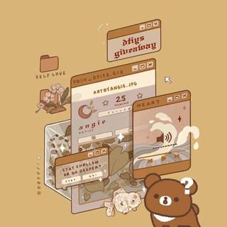 Cute brown bear wallpaper