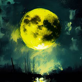 Moon painting wallpaper