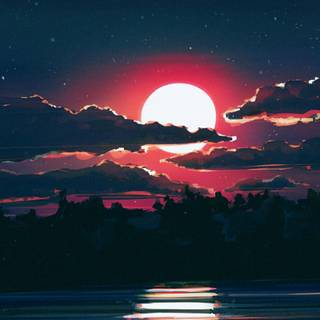 Moon painting wallpaper