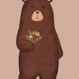 Cute brown bear wallpaper