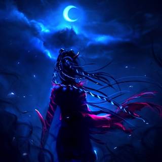 Moon painting wallpaper