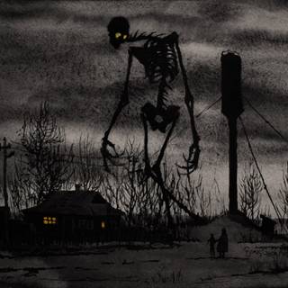 Giant skeleton wallpaper